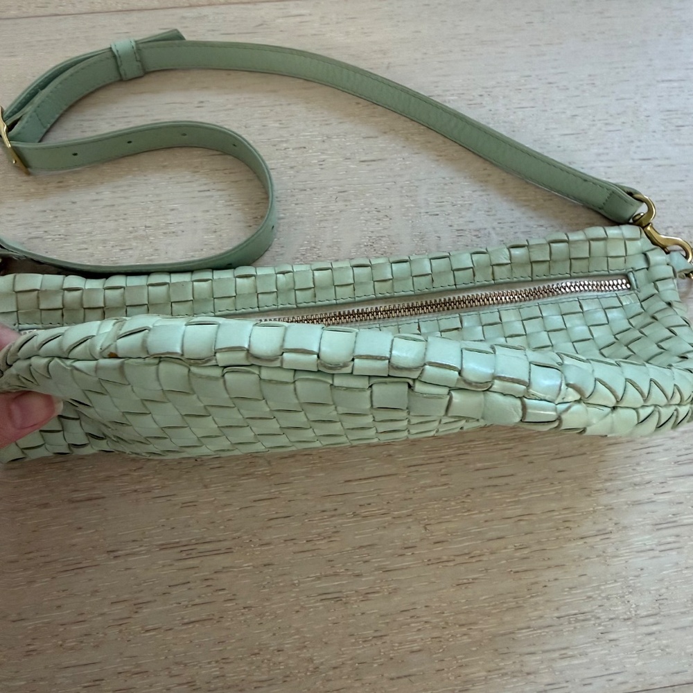 Clare V Grande Fanny Woven Checker Bag in Mist - Picture 5 of 6